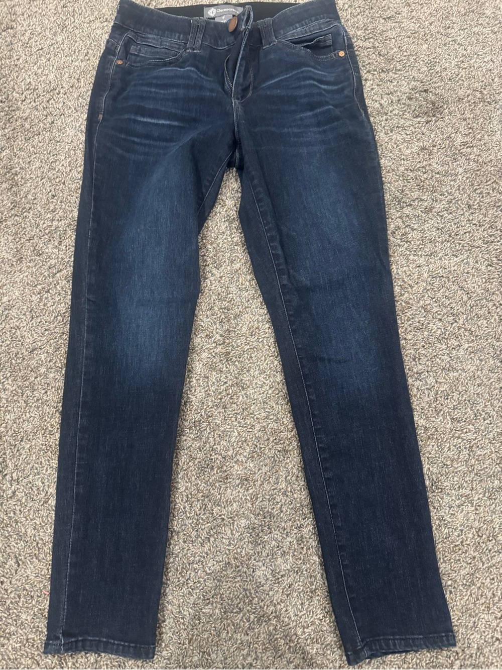 Democracy Dark Blue Skinny Jeans with Subtle Fading